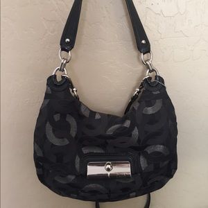 Coach Signature Canvas Kristin Hippie Hobo Bag